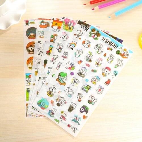 6pcs/pack Korean white koala fairy tale playing sticker Packaging DIY Diary Accessories Decoration