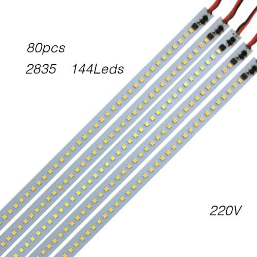 80pcs Super Bright High Voltage 1m LED luces Light Bar Strip 2835 220V High Lumens 144Leds Indoor Cabinet Decoration