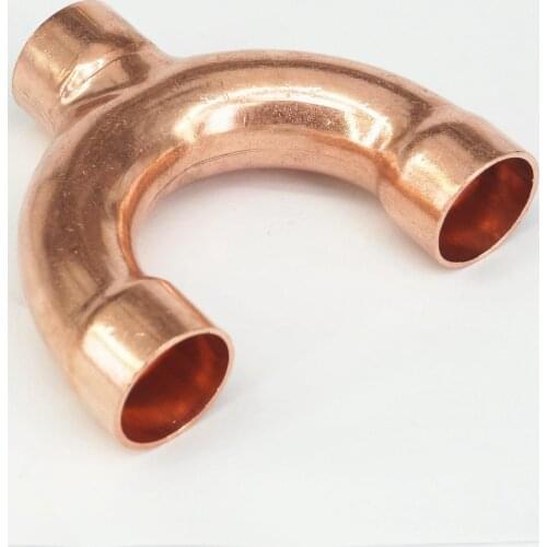 22x1.2x70mm Copper End Feed Equal Y shape 3 Way Pipe Fitting Plumbing for gas water oil
