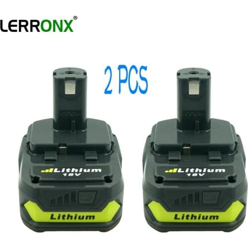 LERRONX 2PCS 18v 2.5Ah Li-ion Rechargeable Battery Replacement for Ryobi ONE Power tools P103 P104 P105 P107 P108 litio bateria