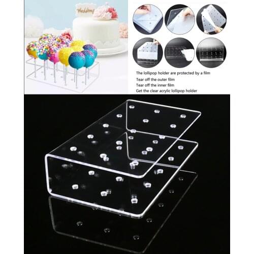 Acrylic Lollipop Holder Rectangle Shape Double Layer Acrylic Cake Lollipop Stand Wedding Dessert Tool Diy