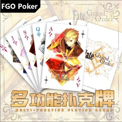 Anime Fate/Grand Order Jeanne d'Arc Gilgamesh Altria Pendragon Saber Paper Poker Desk Playing Cards Board Creative Toy Cosplay