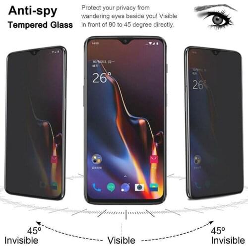 1Pc 0.26mm 2.5D 9H Premium Privacy Anti-Spy Tempered Glass Screen Protector For OnePlus 7 Pro 6T
