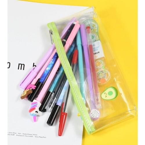 Big Pencil Case Hot sale Transparent For Boys Girls School Canvas Pencil Bag simple cheap Stationery School Supplies Pencil Bag