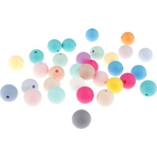 9mm Round Loose Silicone Teething Beads For Jewelry Making 50pcs Diy Chewable Baby Teething Necklace Teether Accessories