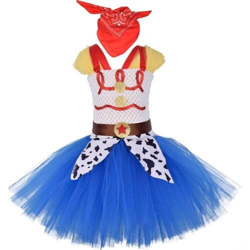 Toy Jessie Girls Tutu Dress Costume Fashion Cosplay outfit for kids Jessie Story Fluffy Princess Dresses Halloween costume