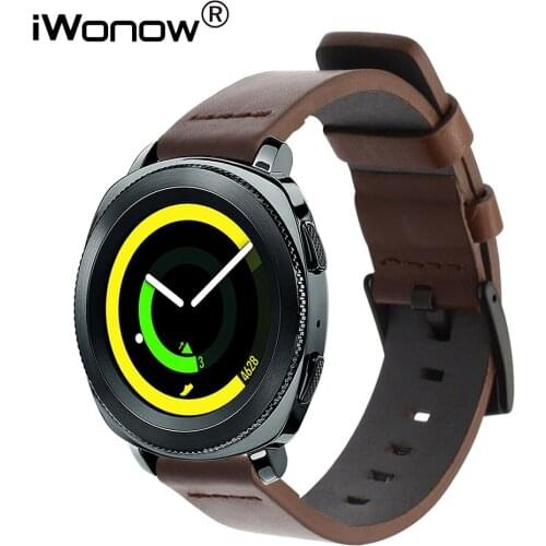 20mm Italy Genuine Leather Watchband +Tool for Samsung Gear Sport SM-R600 Watch Band Quick Release Strap Steel Buckle Bracelet