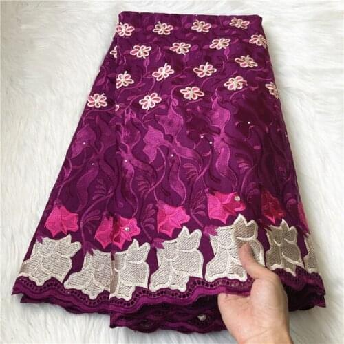 Red lace fabric african lace embroidery fabric swiss voile lace brode suisse 100%coton high quality 5yard