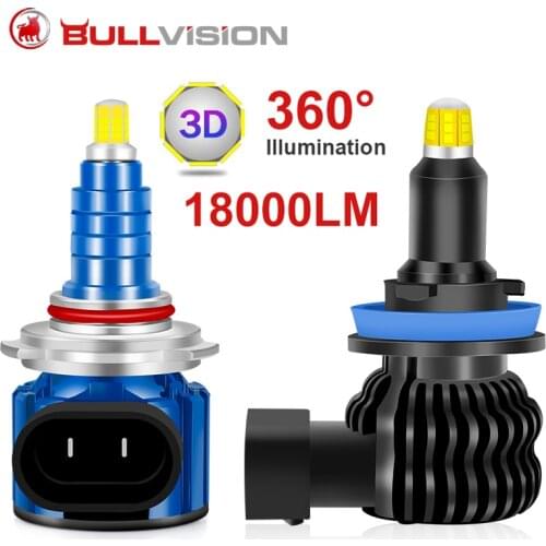 2X Turbo Led H7 Canbus 360° 18000LM 8 sides Diodes Car Headlight Bulbs H1 H8 H11 9005 hb3 9006 hb4 LED Lamp 6000K led Automotivo