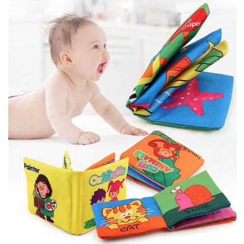HOT Readings Cloth Books Girls Boy Baby Learning Toys Character Animals Color Food Enlightenment Kids Early Education Toy Puzzle