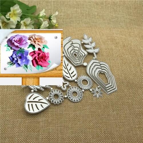 13Pcs Flower decoration Metal Cutting Dies Stencils For DIY Scrapbooking Decorative Embossing Handcraft Die Cutting Template