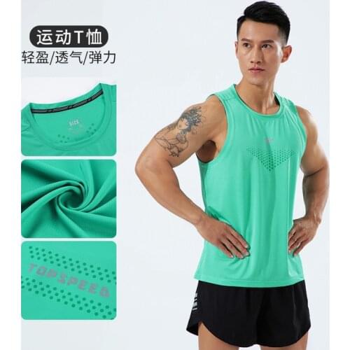 Mens Quick Dry Breathable Vest Lightweight Running Gym Sleeveless Shirt Fitness Sports Tight Compression T-shirts Tee Tops