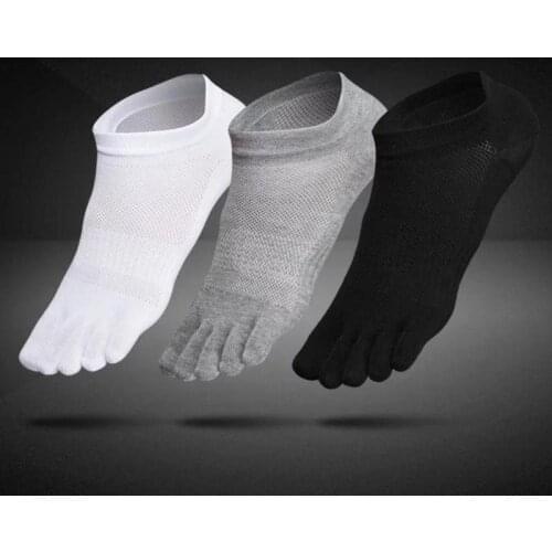 Mens Cotton Toe Five Finger Socks Ankle Sports Breathable Low Cut Socks