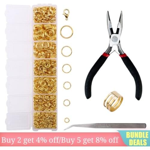 Jewelry Findings Tool Set Open Jump Rings,Jewelry Pliers, Lobster Clasps hooks jewelry tweezers For Jewelry Making Supplies