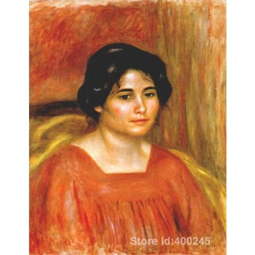 Wall art Gabrielle in a Red Blouse by Pierre Auguste Renoir decorative paintings Handmade High quality