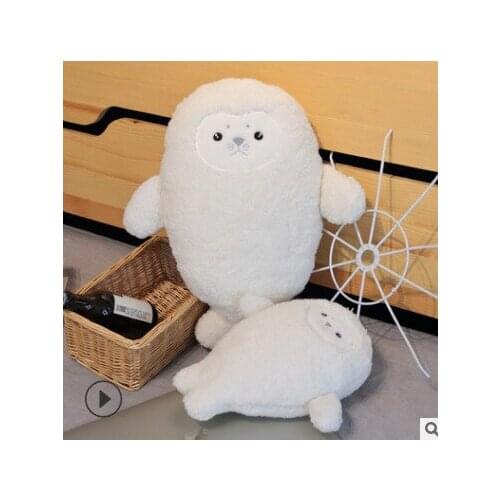 New cute seal plush toy pillow marine life 28/45cm lifelike favorite stuffed soft white Soothing doll birthday gift for kid