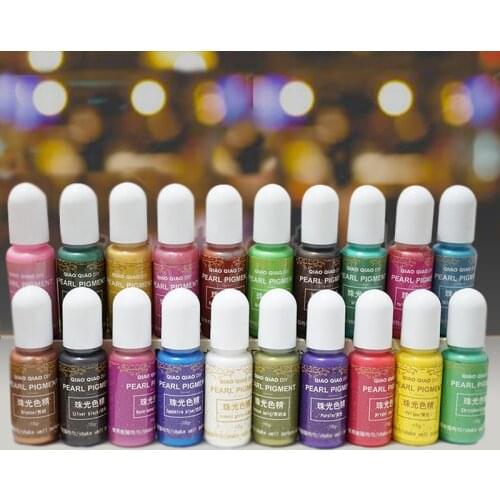 20 Colors 10g/Bottle UV Resin Liquid Pearl Dye Pigment Resin Epoxy For DIY Jewelry Making Crafts Coloring Dye Colorant