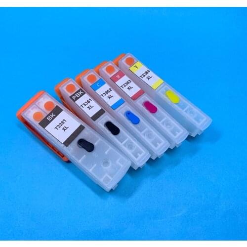 YOTAT Empty Refillable Ink Cartridge T3351 T3361 T3362 T3363 T3364 for Epson XP-530 XP-630 XP-635 XP-830 XP-540 XP-640 printer