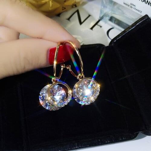 Luxury Rhinestone Geometric Drop Earrings for Women Girls 2020 New Bijoux Square Dangle Earring Party Jewelry Gifts Gold Trendy