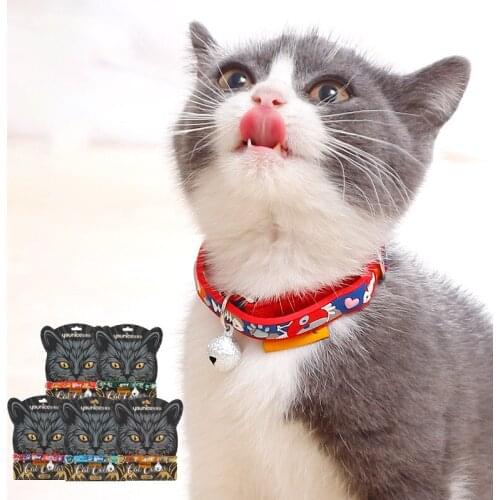 Cartoon Cat Collars Leads Kitty Strap Bell Leash for Cats Collar Chatons Accessories Pets Accesories Animals Pet Items Goods Dog