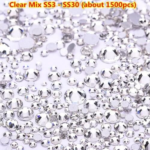 Ss3-ss50 Fashion 3D Crystal Clear Flatback Non Hotfix Nail Art Rhinestone swarovsky Nail Strass for DIY Nail Art Decoration