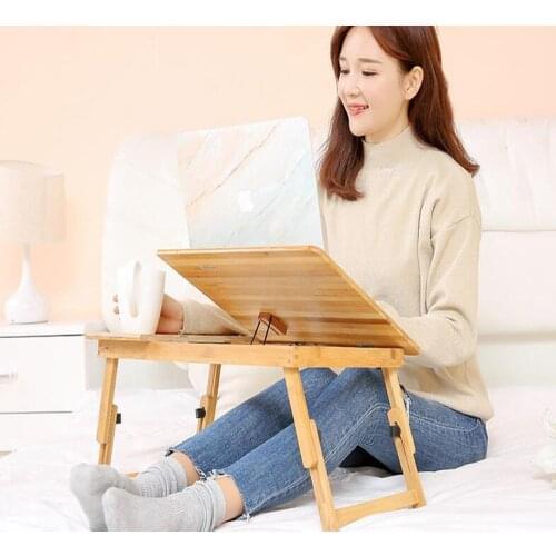 Adjustable Bamboo Computer Stand Laptop Desk Notebook Desk Laptop Table Bed Tray Picnic Table Studying Table
