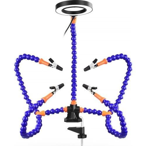 Lighting LED 3X Magnifying Lamp With Clamp Hands Free PCB Fixture Swivel Arms Soldering Station System Electronic DIY Tools