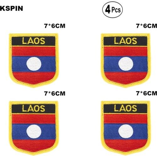 Laos Shiled Shape flag patches national flag patches for Cothing DIY Decoration