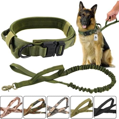 Pet Products Elastic Leads Rope Handle Tactical Bungee Dog Leash Quick Release Dog Military Dog Training Leashes Durable