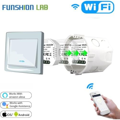 DIY Smart WiFi Light LED Dimmer Switch Smart Life/Tuya APP Remote Control 1/2 Way Switch,Works with Alexa Echo Google Home