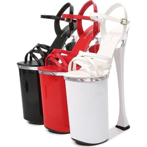 Womens Shoes 10.24in Heel Height Sexy PU Chunky Heel Platform Sandals High Heels US size 4-10.5 No.10326-2