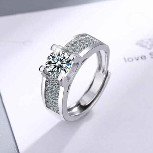 KOFSAC 2021 New Womens 925 Sterling Silver Rings Trendy Shiny Zircon Finger Jewelry Lady Engagement Gift Wedding Accessories