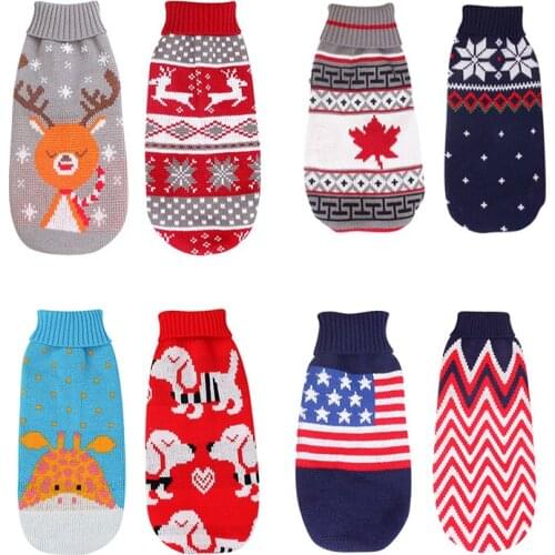 Winter Dog Coat Sweater Christmas Clothes Warm Soft Knitting Pet Dog Vest Sweater For Small Medium Dogs Chihuahua Yorkshire