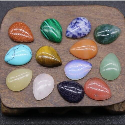 1pc 15x20mm Teardrop Agates Opal No Hole Beads Water Natural Quartz Carnelian Rose Stone Jewelry Accessories DIY Findings Beads