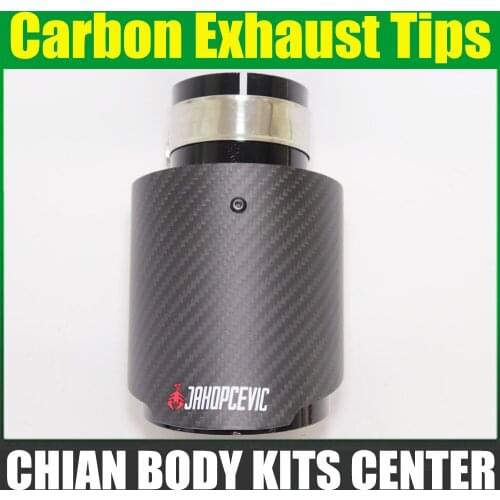 1Pcs Universal Car Styling High Quality Exhaust System Carbon Fiber Matt Tail Pipe Black Stainless Steel Exhaust Pipe Tailpipe