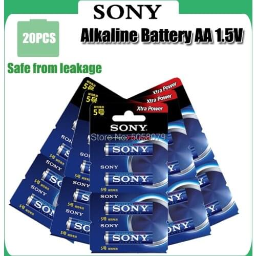 20pcs Original Sony LR6 1.5V AA Alkaline Battery For Electric toothbrush Toy Flashlight Mouse clock Dry Primary Battery