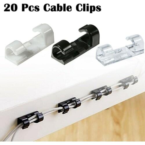 20pcs Wire Storage Clips Securing Tool Cable Clamp Cable Housing Data Line Finishing SDF-SHIP