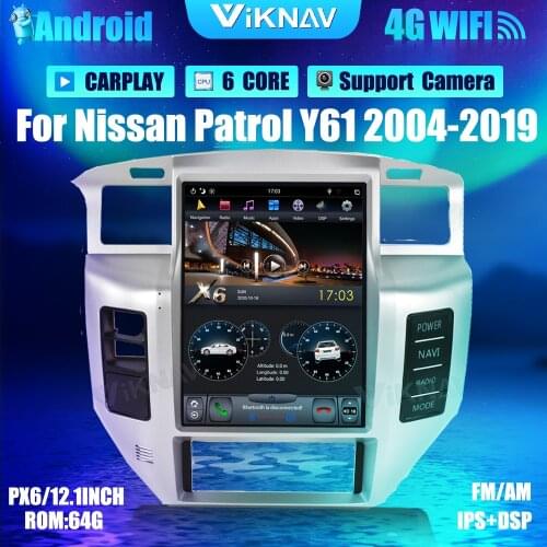 2din PX6 Android DVD Multimedia Player For Nissan Patrol Y61 2004-2019 Car Radio GPS Navigation CarPlay Screen Head Unit