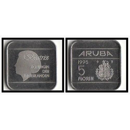 Aruba 5 Florin America Coins Decor New Original Coin UNC Commemorative Edition 100% Real