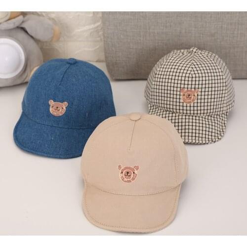 Newest Baby Girl Boy Sun Hat Summer Newborn Cotton Beret Hats Cartoon Striped Bear Toddler Visors Caps Snapback Baseball Cap