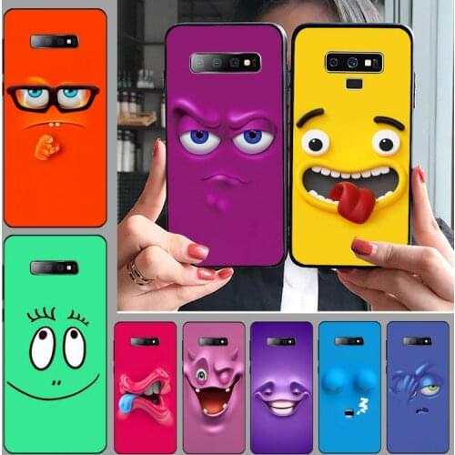 Funny Faces Black TPU Soft Rubber Phone Cover For Samsung S6 S7 edge S8 S9 S10 e plus A10 A50 A70 note8 J7 2017
