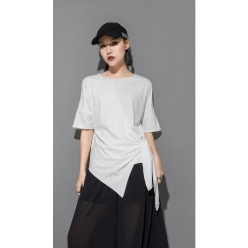 Designers 2021 summer three-dimensional cut regular fashion T-shirt high quality brocade cotton temperament thin short sleeve t