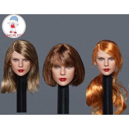 GC042 1/6 Female soldier Head Sculpt beautiful singer star long/short blond hair head carving Fit 12" PH TBLeague Figure Body