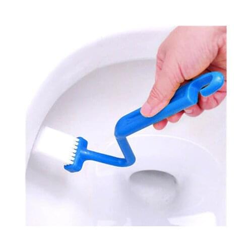 Japanese style Curved Small Bathroom Toilet Cleaning Brush Corner Rim Cleaner Bent Bowl Handle S mode Health Toilet brush