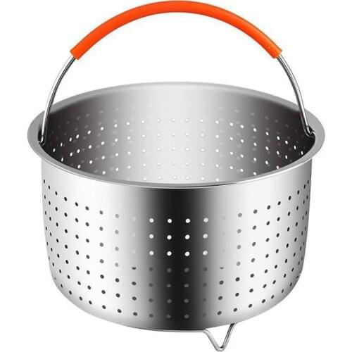 Stainless Steel Steamer Basket Pressure Cooker with Silicone Covered Handle Sturdy Steamer Basket