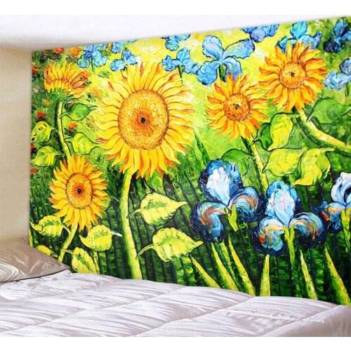 Beautiful Sunflower flower Printed Large Wall Tapestry Cheap Hippie Wall Hanging Bohemian Wall Tapestries Mandala Wall Art Decor