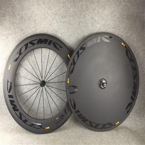 Buy 88mm Cosmic carbon wheels Disc cosmic wheels racing full carbon Tubular Clincher bicycle Wheelset