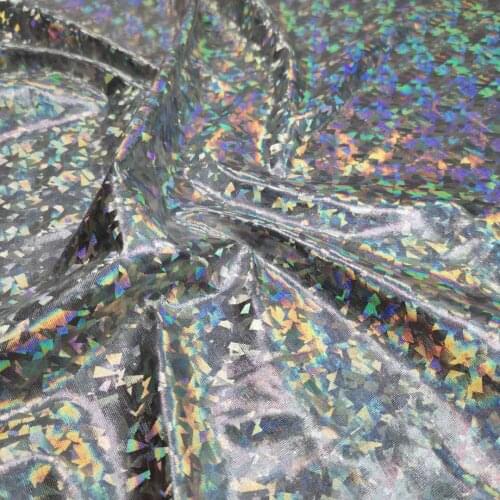 Laser Holographic Cloth Elastic Spandex Bronzing Shiny Swimsuit Costume Stage Performance Garment Fabric Magic Color