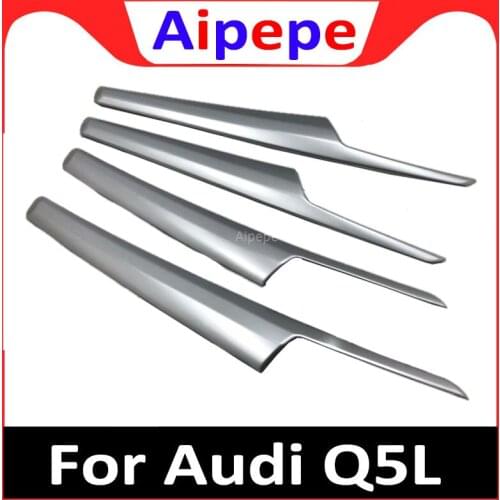 For Audi Q5 FY 2018 2019 Left Hand Drive Car Styling Interior Door Window Handle Panel Cover Trim ABS Silver Carbon Fiber