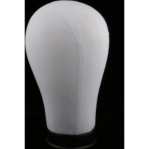 21" Canvas Block Head Mannequin Wig Toupee Style Hair Holder Display Stand